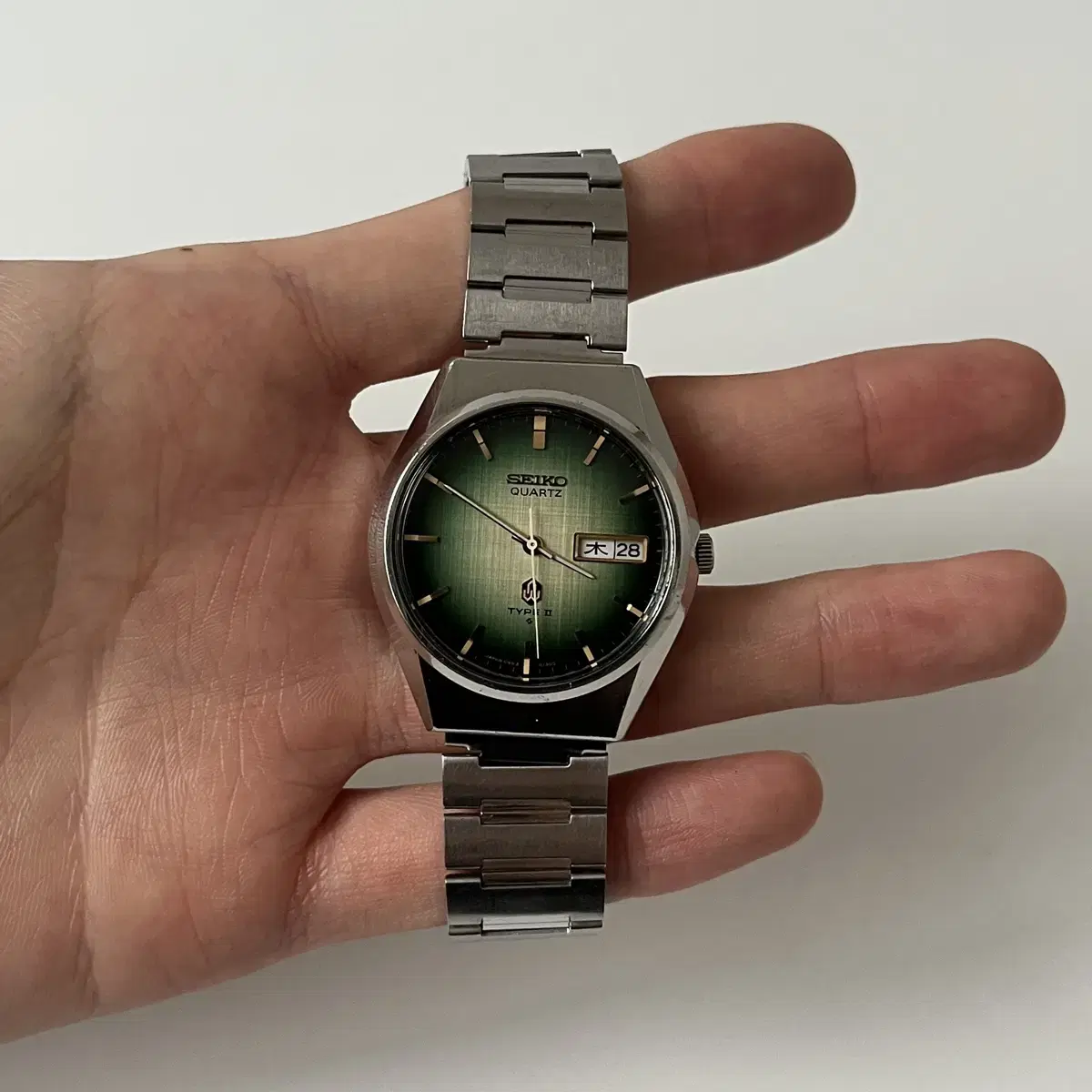 세이코 - 70s type II green linen dial quart