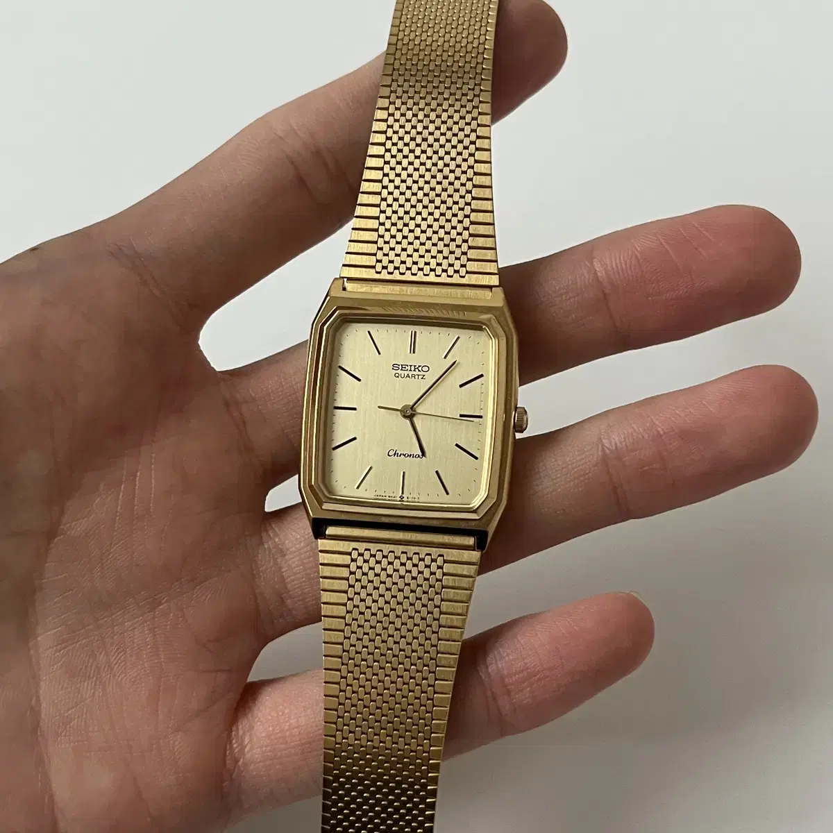 세이코 - 80s chronos gold square quartz