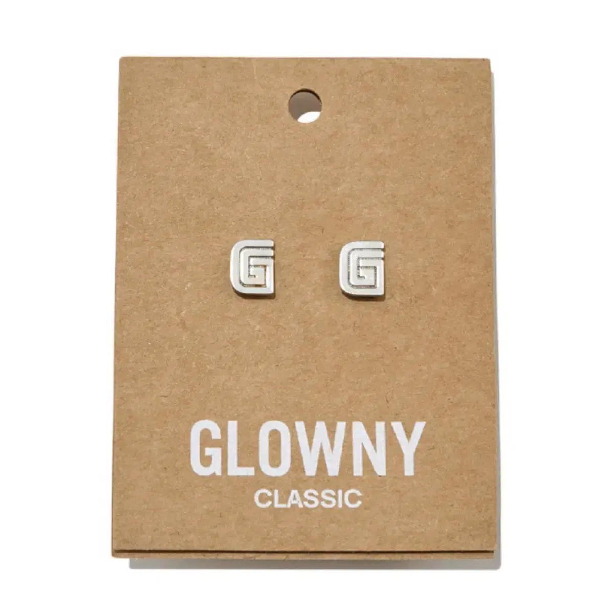 글로니 귀걸이 GLOWNY G SYMBOL EARRINGS SILVER