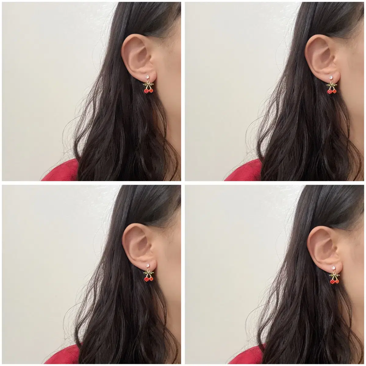 핸드메이드/새상품) EAR WEAR 골드체리 귀걸이/귀찌 (골드)