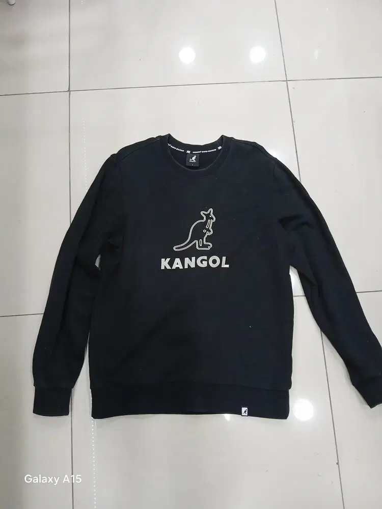 KANGOL 캉골 L사이즈 검정색 맨투맨 티셔츠 중고 봄가을