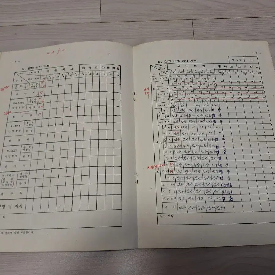 1970년 국민학생 건강기록부(남)