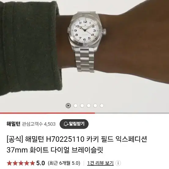 해밀턴 익스페디션 37mm최종급매