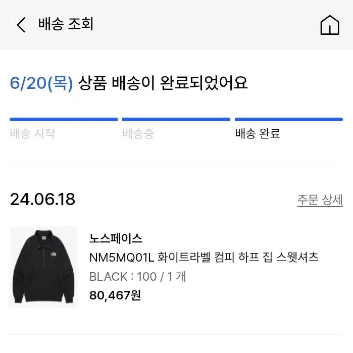 [100]노스페이스 반집업티