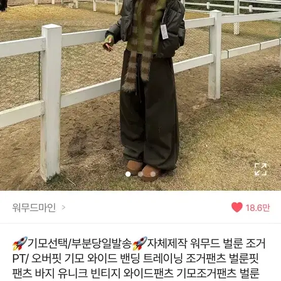 양기모 오버핏 벌룬 와이드팬츠