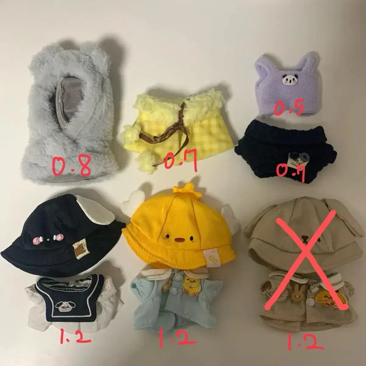 10cm 인형옷 망토 니트 모자 교복 멜빵바지 20cm 30cm