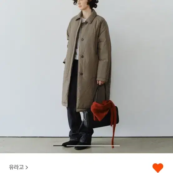 유라고 urago raglan padded long coat 1회착용