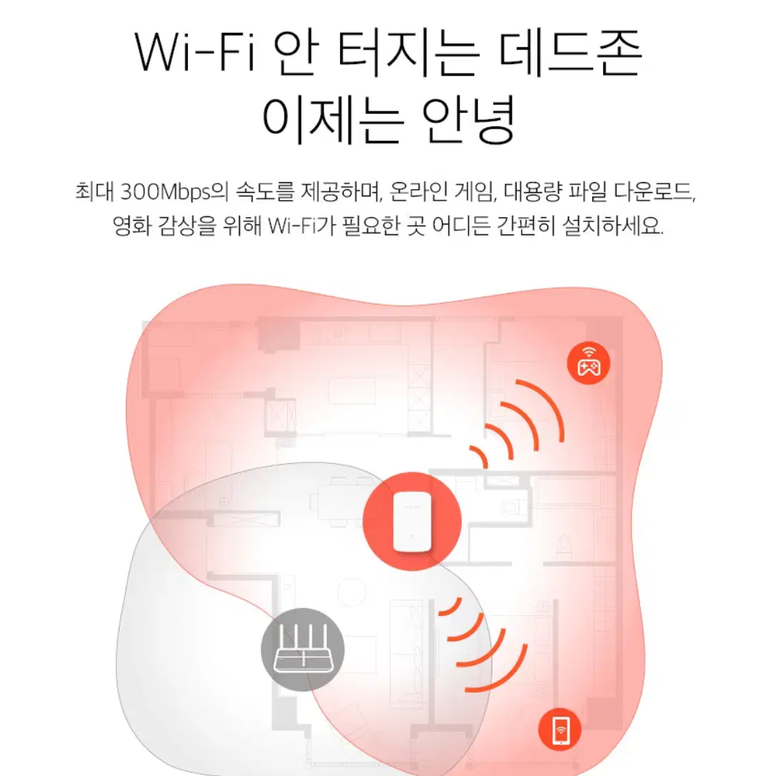 300Mbps 와이파이 범위 확장기