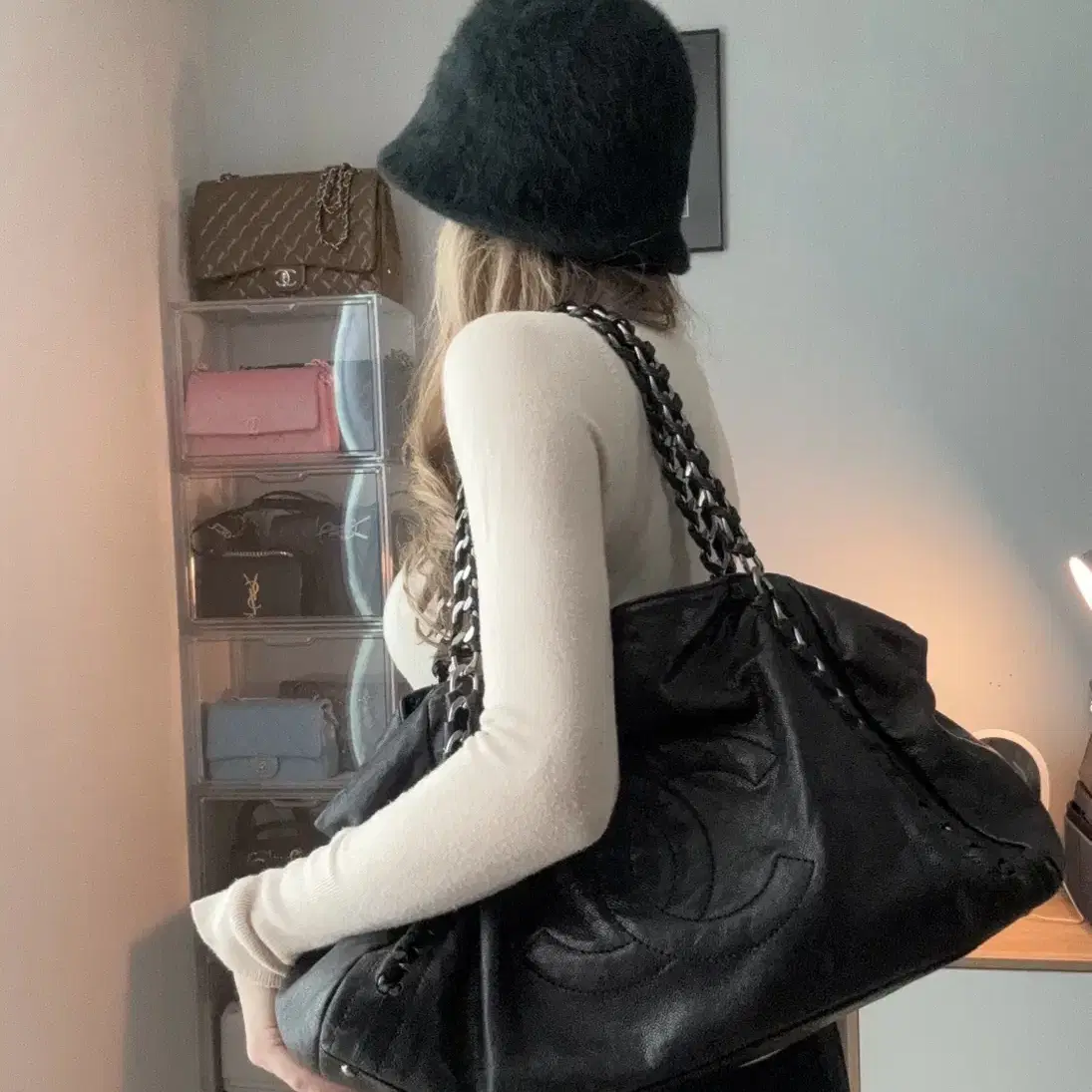 샤넬 체인백 블랙 Sac Cabas Chanel (마지격 가격)