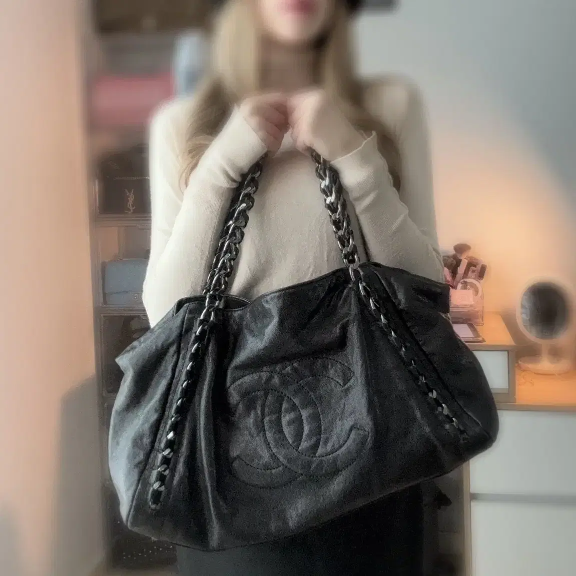 샤넬 체인백 블랙 Sac Cabas Chanel (마지격 가격)