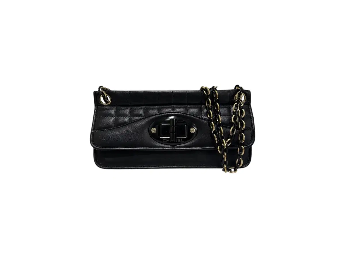 Chanel Chocobar Flaplock Shoulder Bag Black