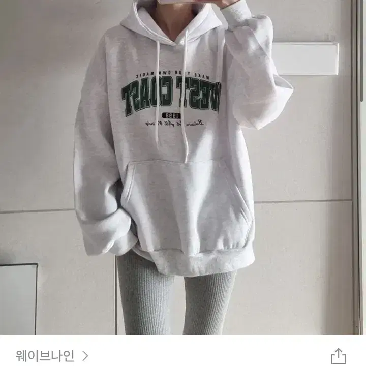 박스핏 기모 후드티셔츠 그레이