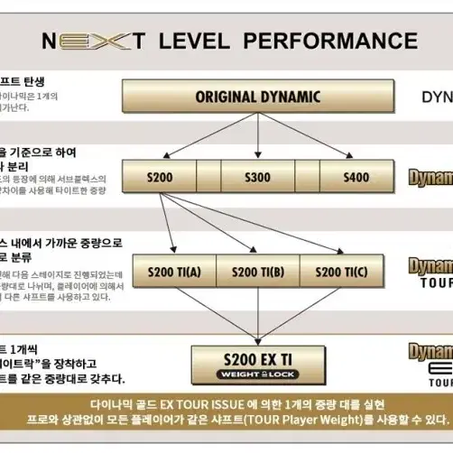 다이나믹골드 투어이슈 웨이트락 EX s200 아이언샤프트