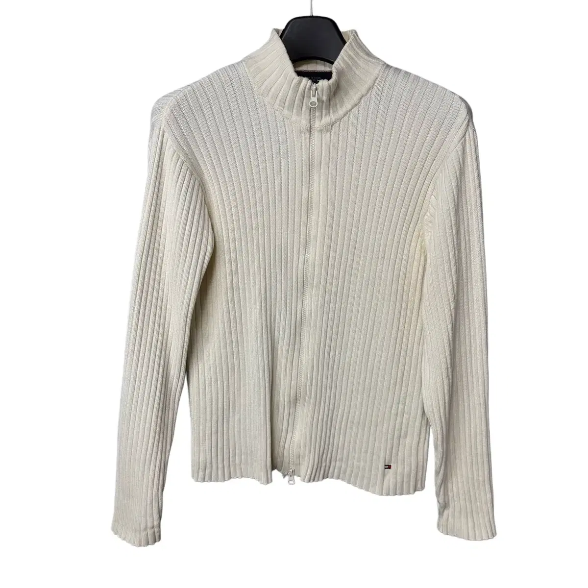 M Tommy Hilfiger Logo Ivory Knit Zip Up