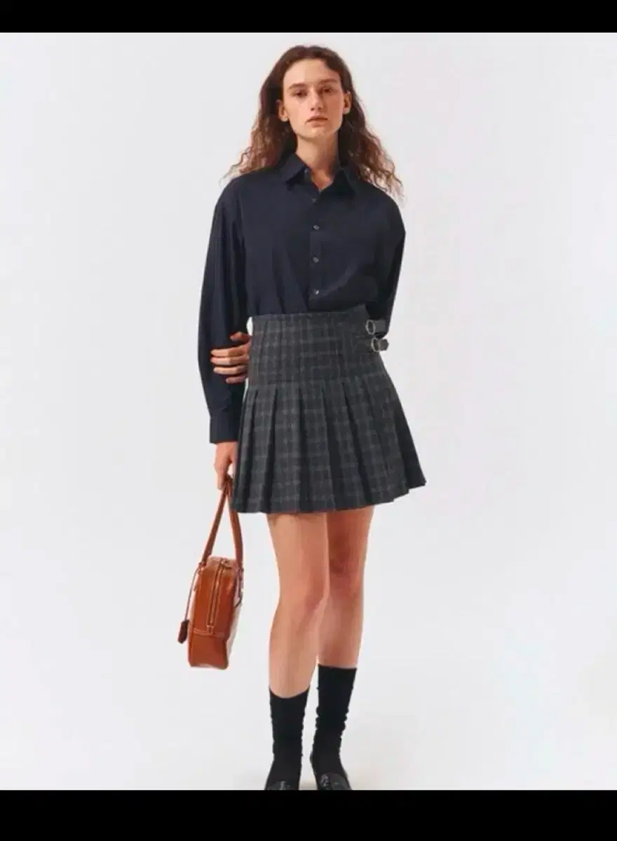 New Arrivals Dunst Buckle Grey Check Skirt S