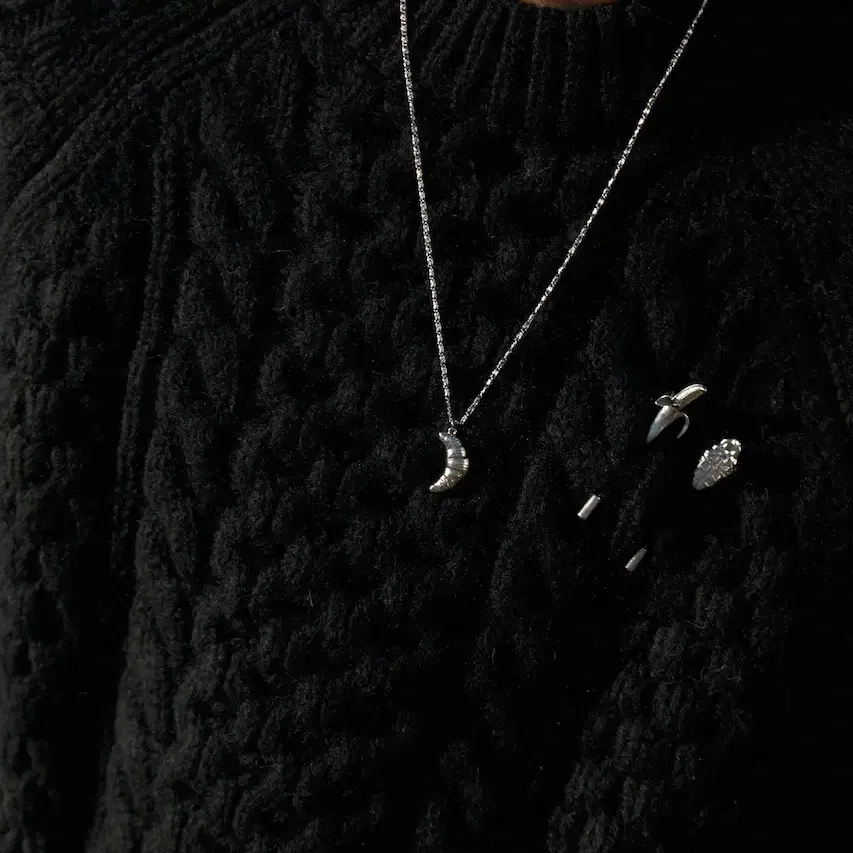 [구매중] STU Silver Croissant Necklace