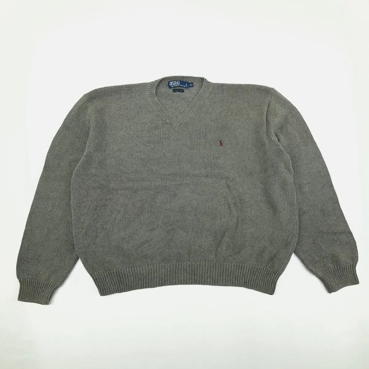 (CS563)2XL Polo Smoky Gray Round Knit Sweaterknit