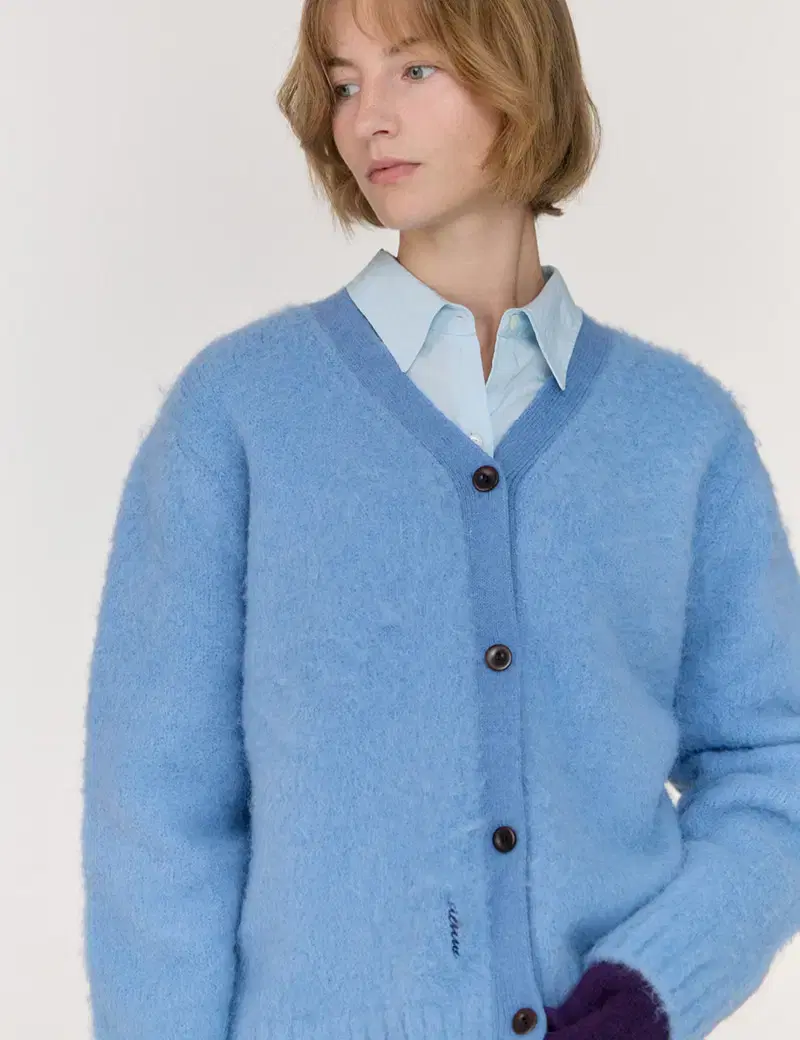 시엔느 가디건 Paul hairy Cardigan_Blue