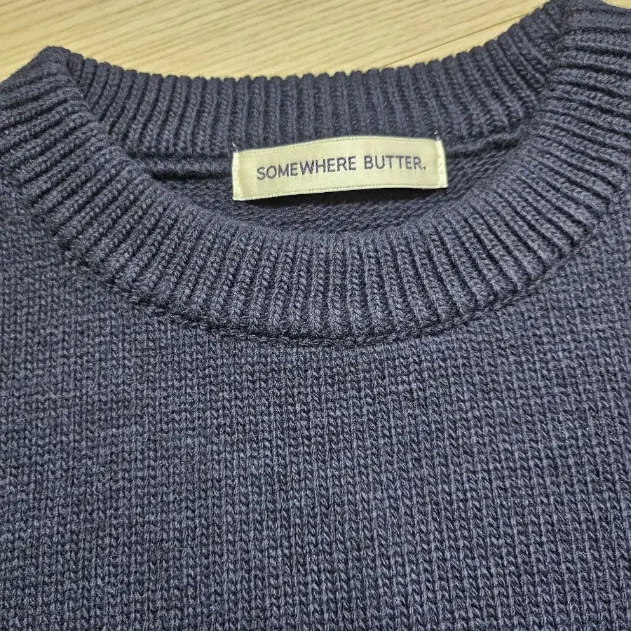 썸웨어버터 essential wool round knit 그레이,네이비