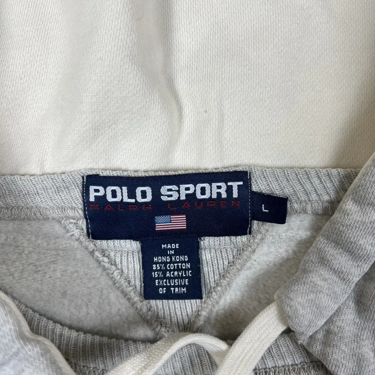 90s 폴로스포츠 polo sport p 로고 쉴드 패치 후드티