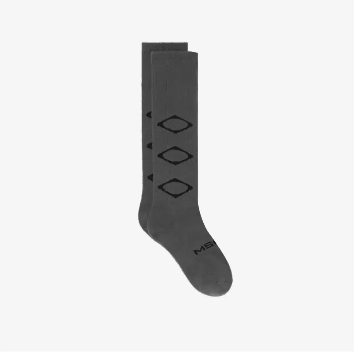 Mischief Rhombus Knee Socks Charcoal