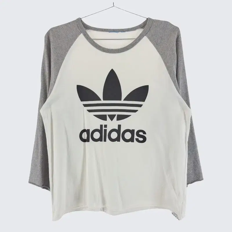 [adidas] Cotton Trefoil Print 9-Part T-Shirt (Women's 66-77)