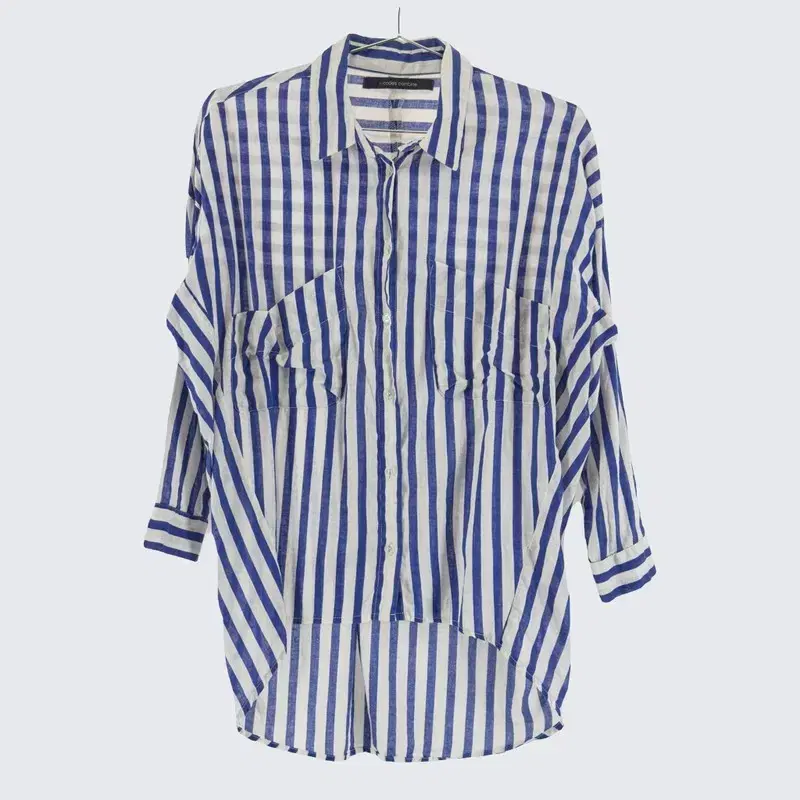 [CODESCOMBINE] Cotton blend striped shirt blouse for Women's Overfit