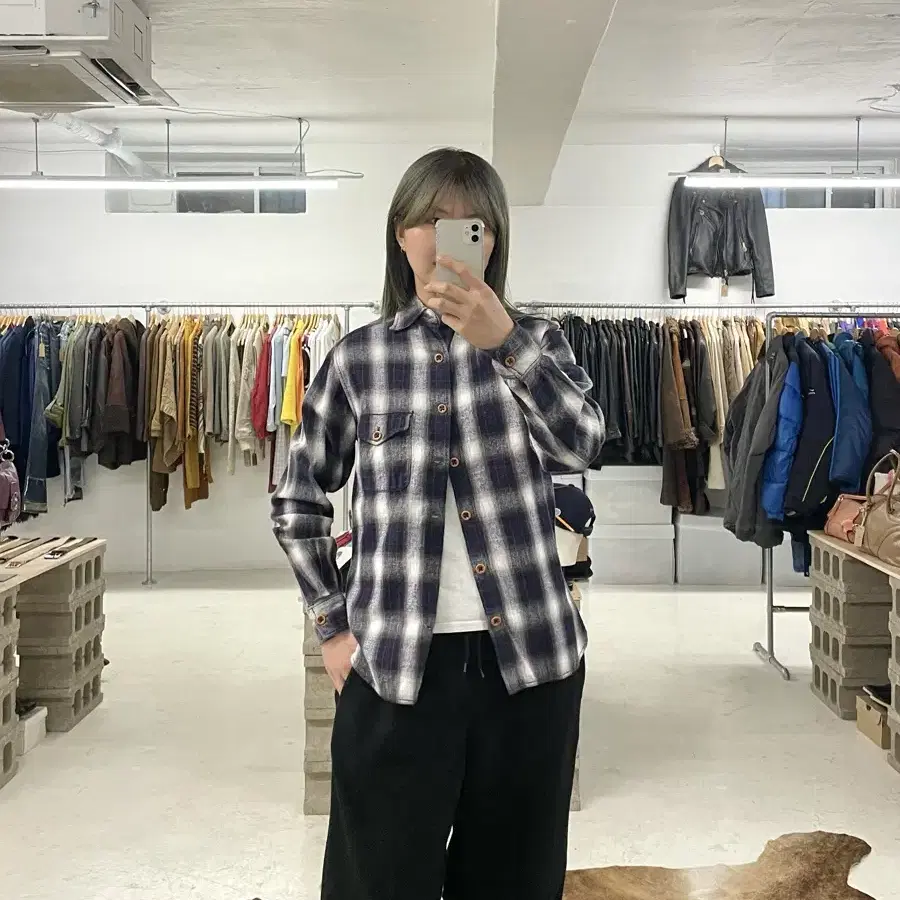 BEAMS x MARTINE GOLDON ombre check shirt