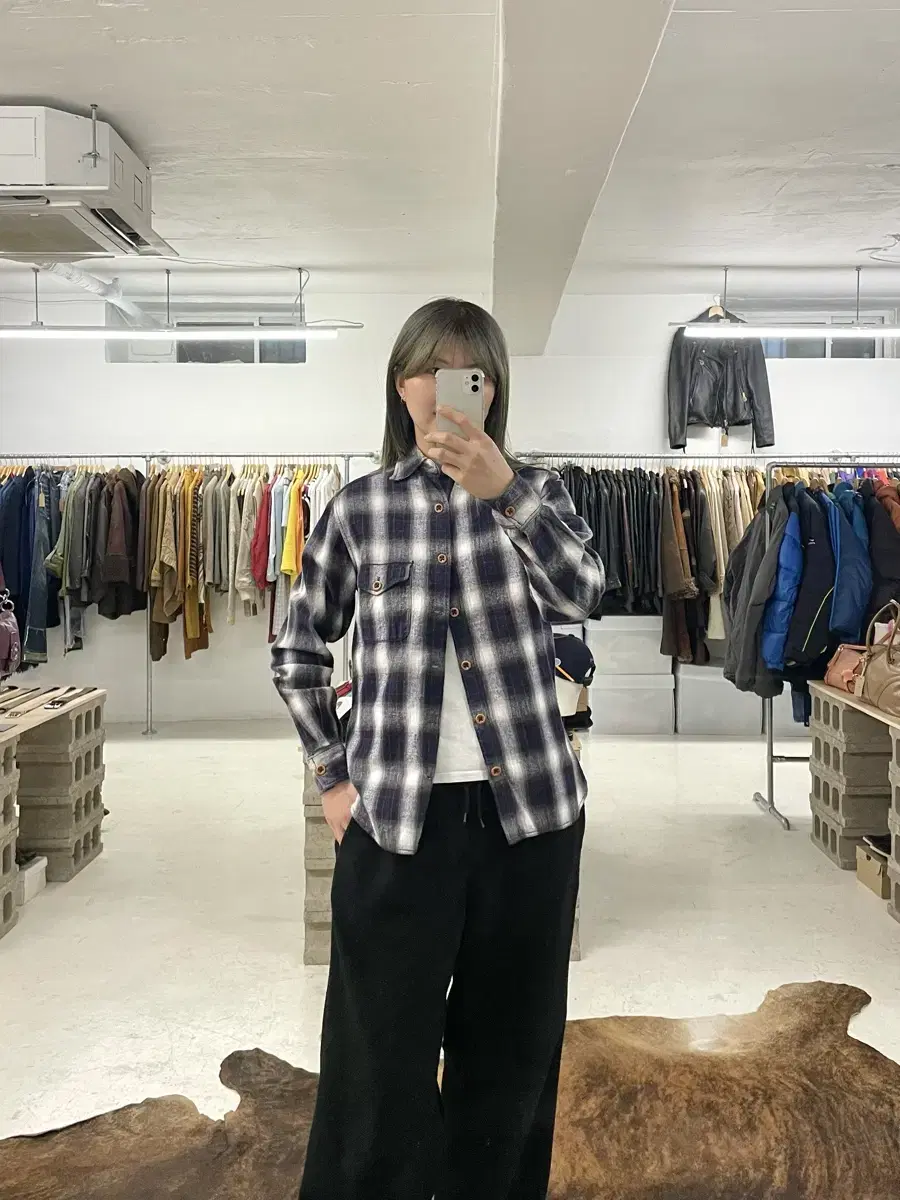 BEAMS x MARTINE GOLDON ombre check shirt