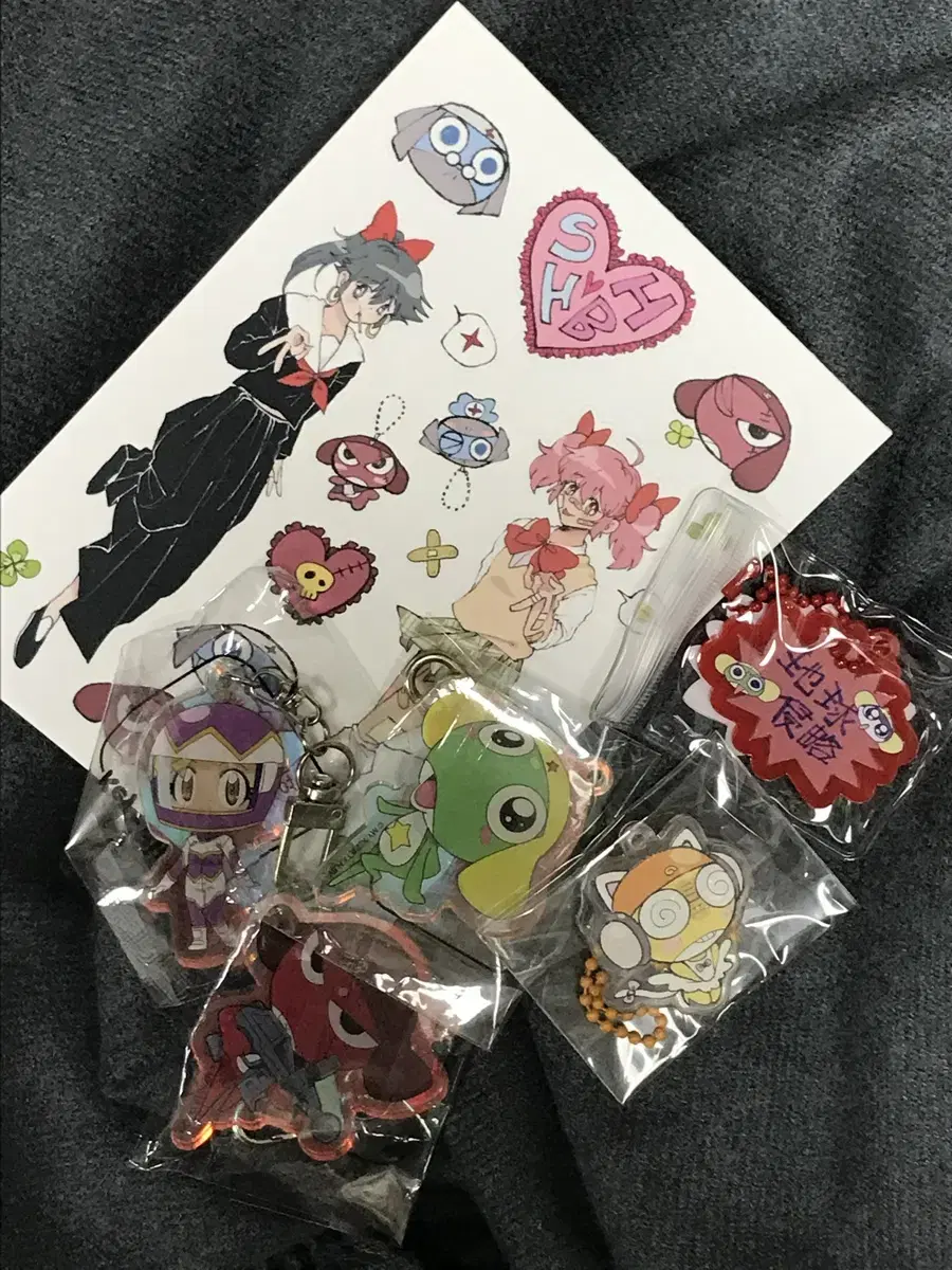 In bulk Keroro keyring sticker Giruru Kururu Tamama Dororo