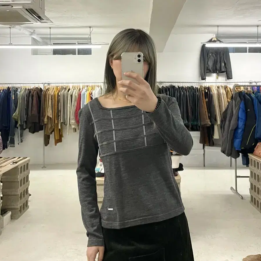 COURREGES square neck knit