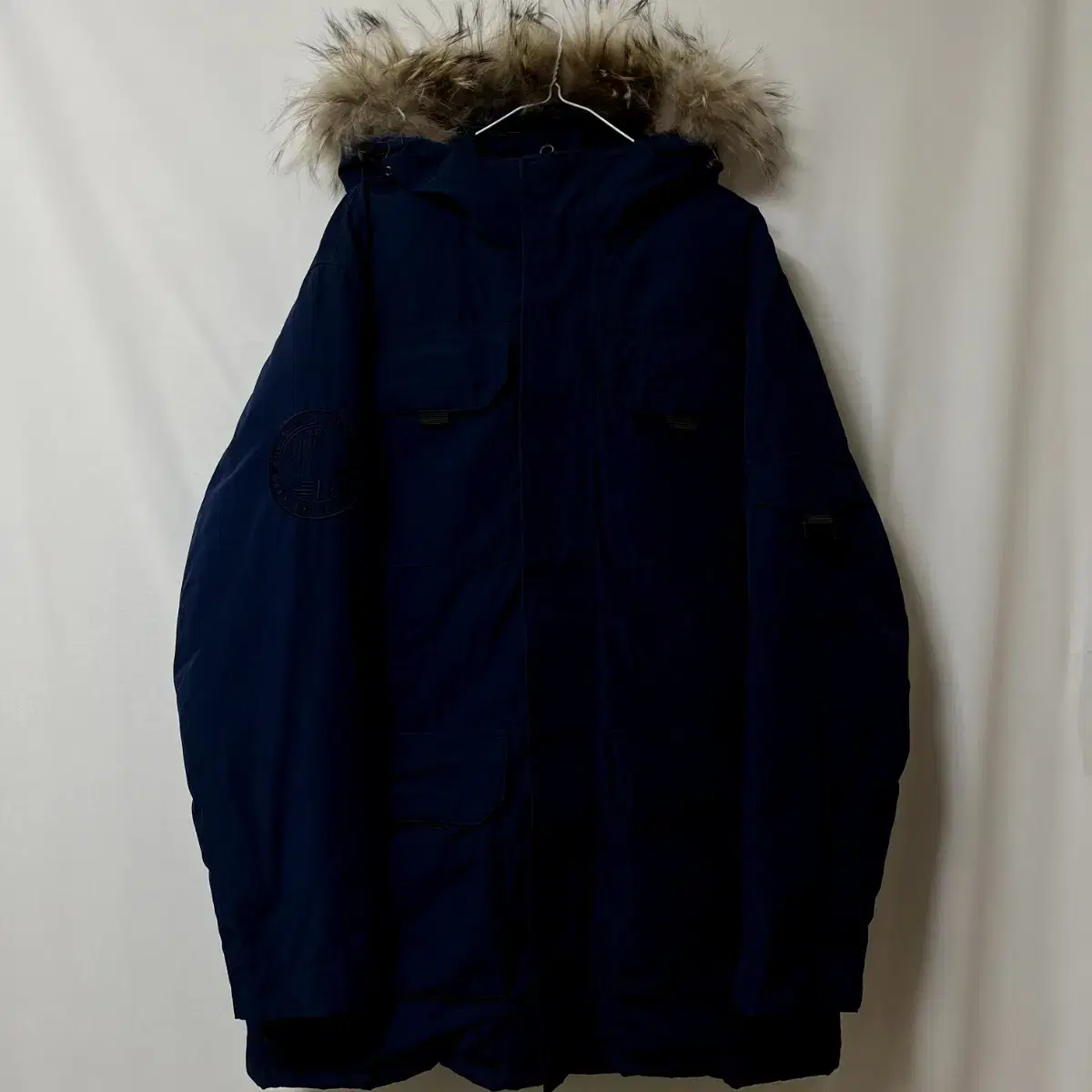 Giordano logo side pocket duck down hooded puffer jumper L/100