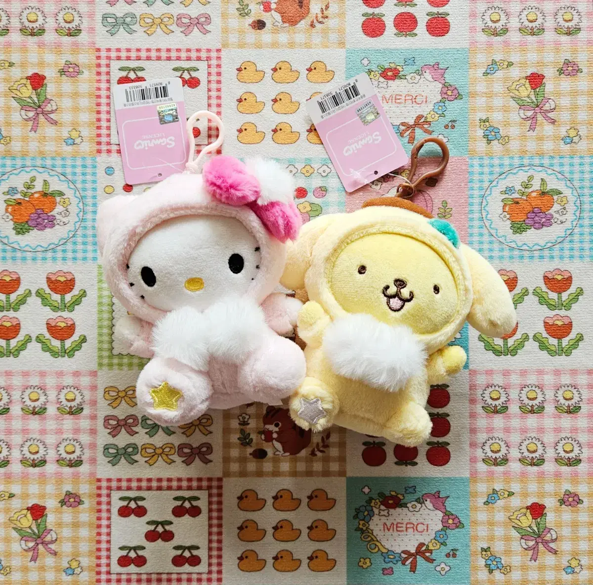 San Rio Pastel Costume Pompompurin Kitty Bag Hanger doll Keyring