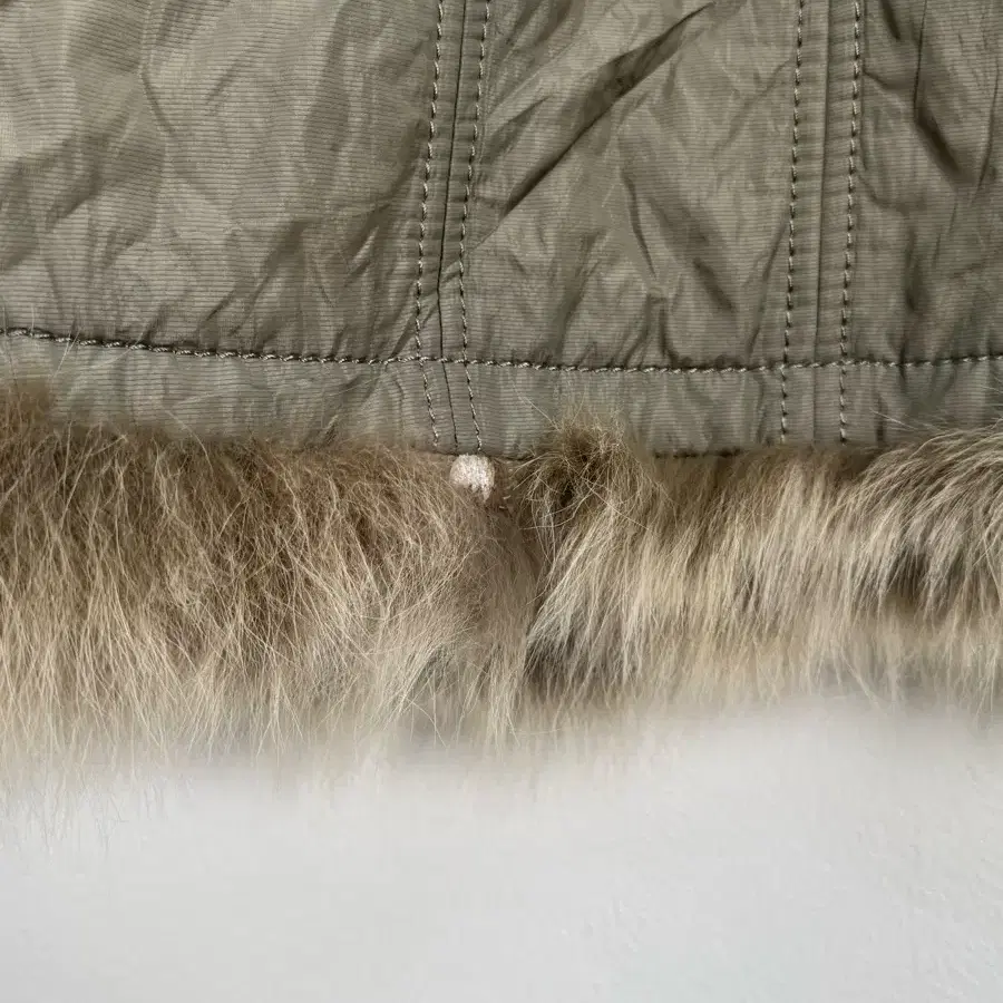 Vintage Khaki Fox Fur Jacket