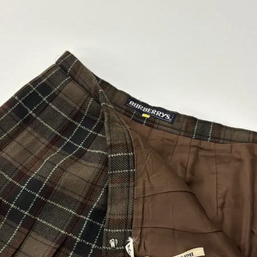 Burberry 버버리 브라운 체크 플리츠 롱 스커트