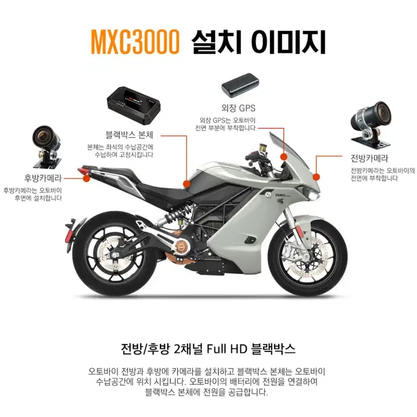 엠씨넥스 아이클론 MXC3000 64기가 2채널 오토바이 블랙박스 최저가