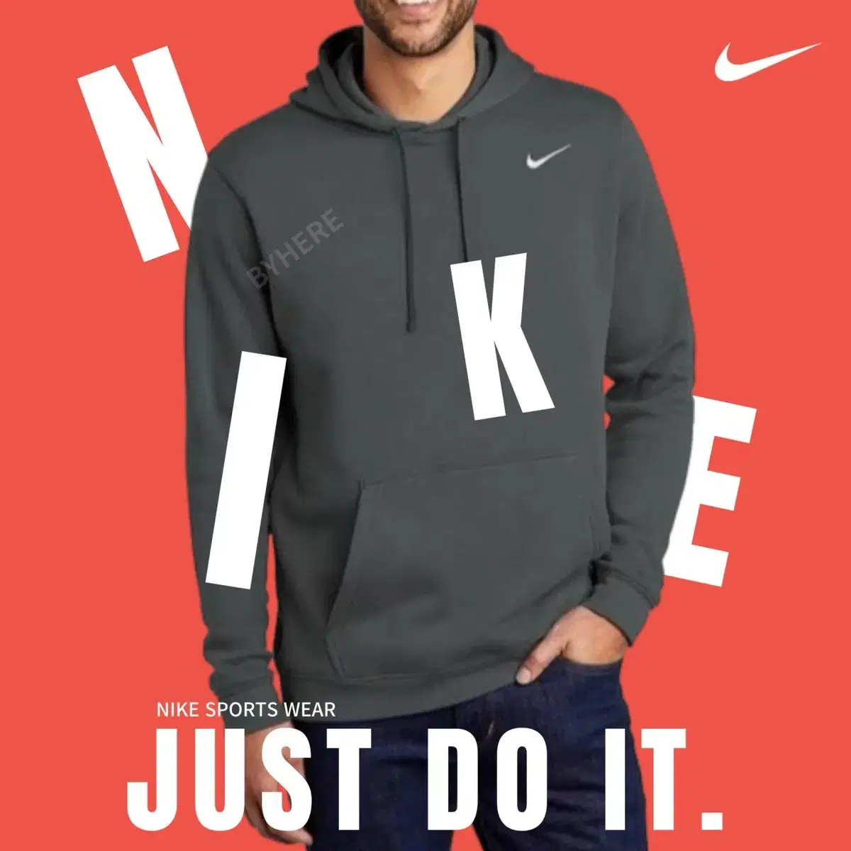 NIKE 스우시 클럽 기모 후드