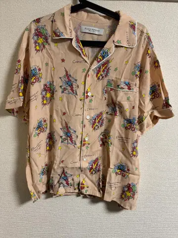 [완판템] 블랙 위어도스 오픈 카라 알로하 셔츠