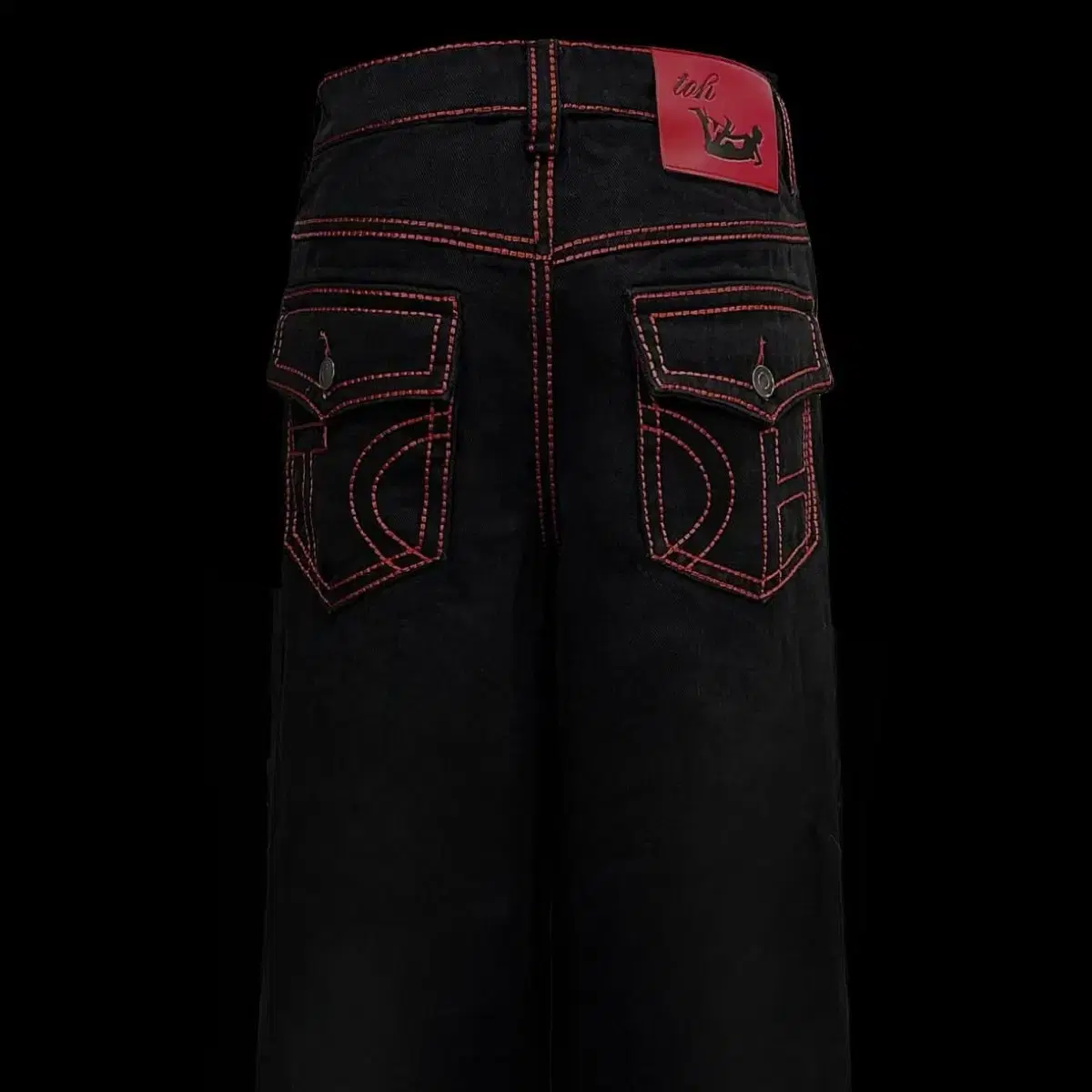 [새상품] Toh cherry stitch raw pants 체리 스티치