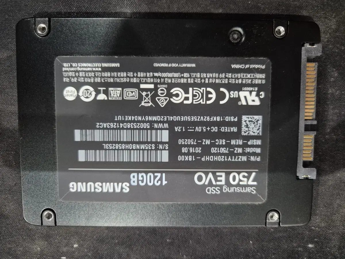 삼성 ssd 750 evo 120g 판매합니다