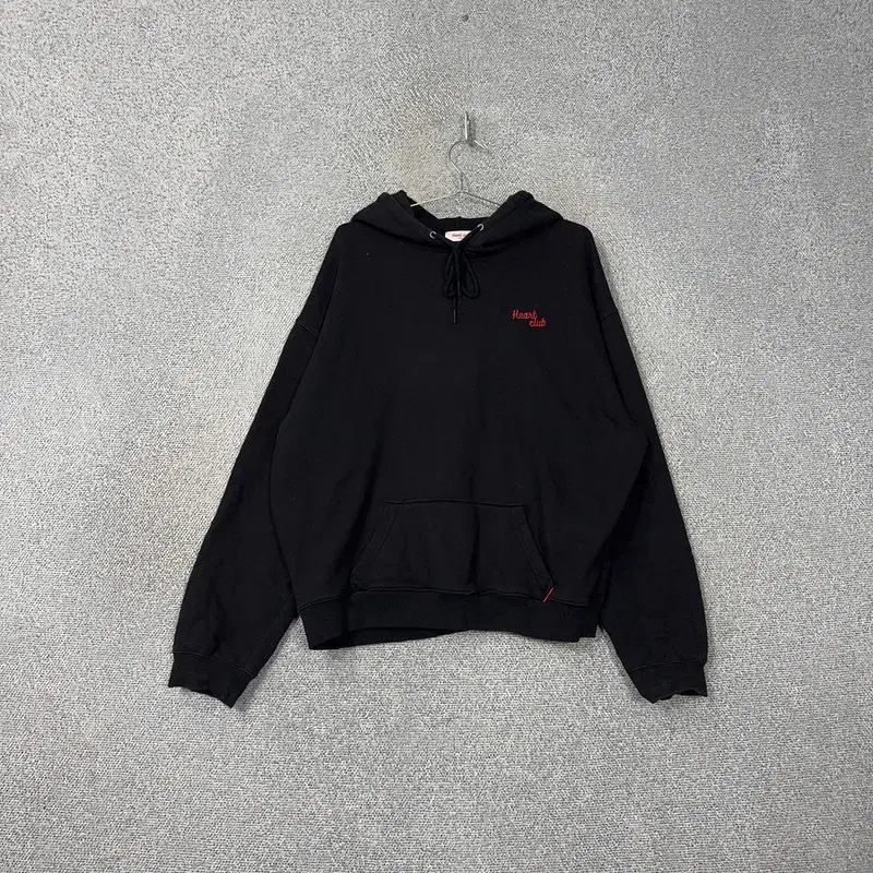 Heart Club Logo Black Overfit Sweat Hoodie M