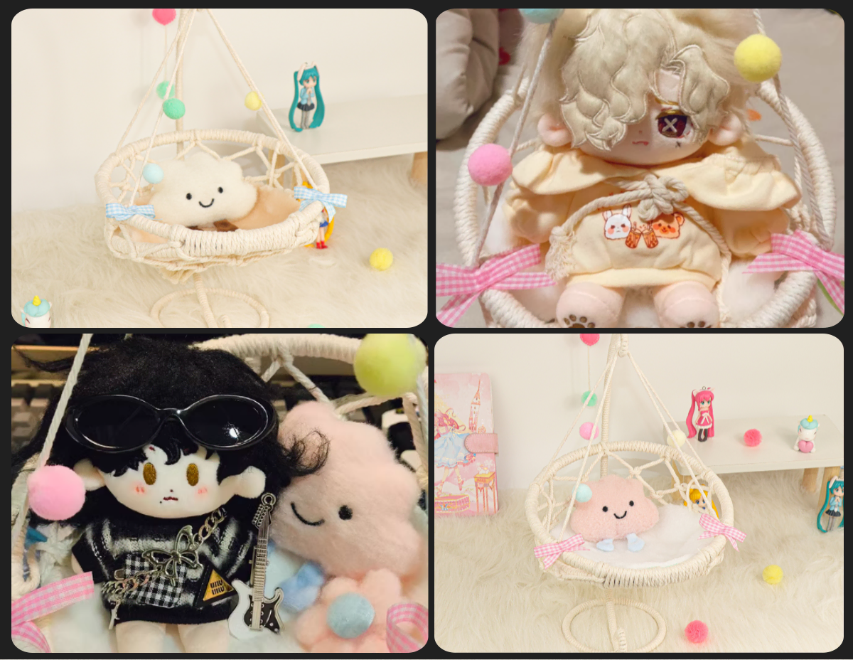 Something@ 10cm ~ 20cm plush swing chair with cushion & pillow