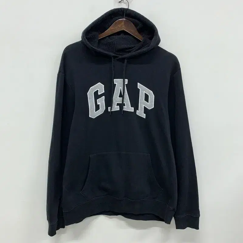 갭 GAP 블랙 약기모 빅로고 후드티 105 G01388