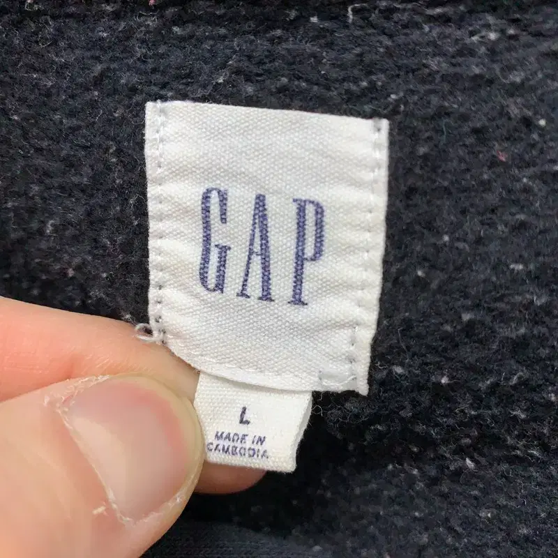 갭 GAP 블랙 약기모 빅로고 후드티 105 G01388