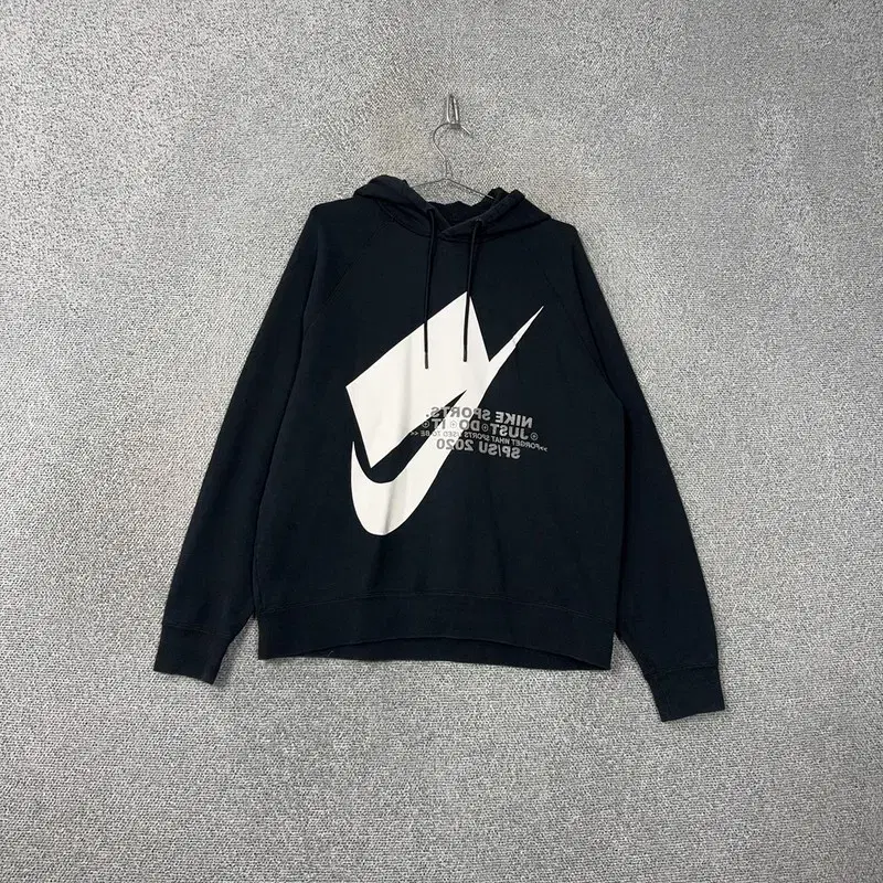 Nike Big Logo Printed Black Hoodie L