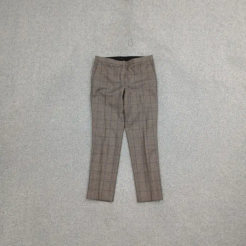 Terry Brown Check Wool Slacks 26