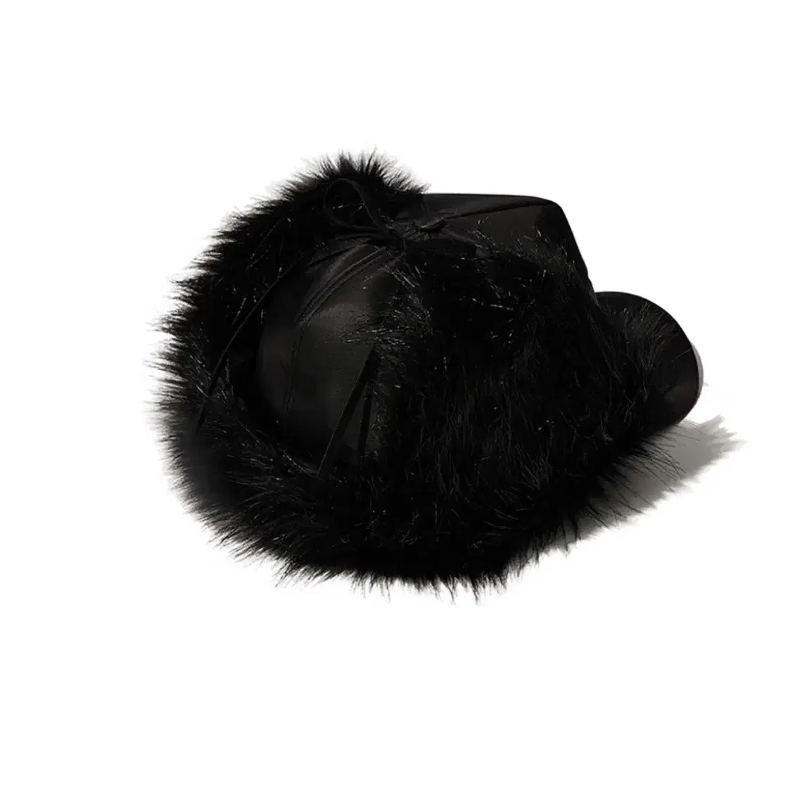 openyy이어플랩 캡 faux fur earflap cap, black