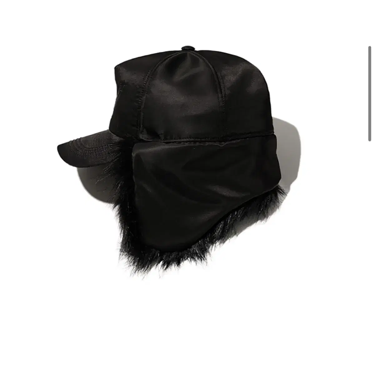 openyy이어플랩 캡 faux fur earflap cap, black