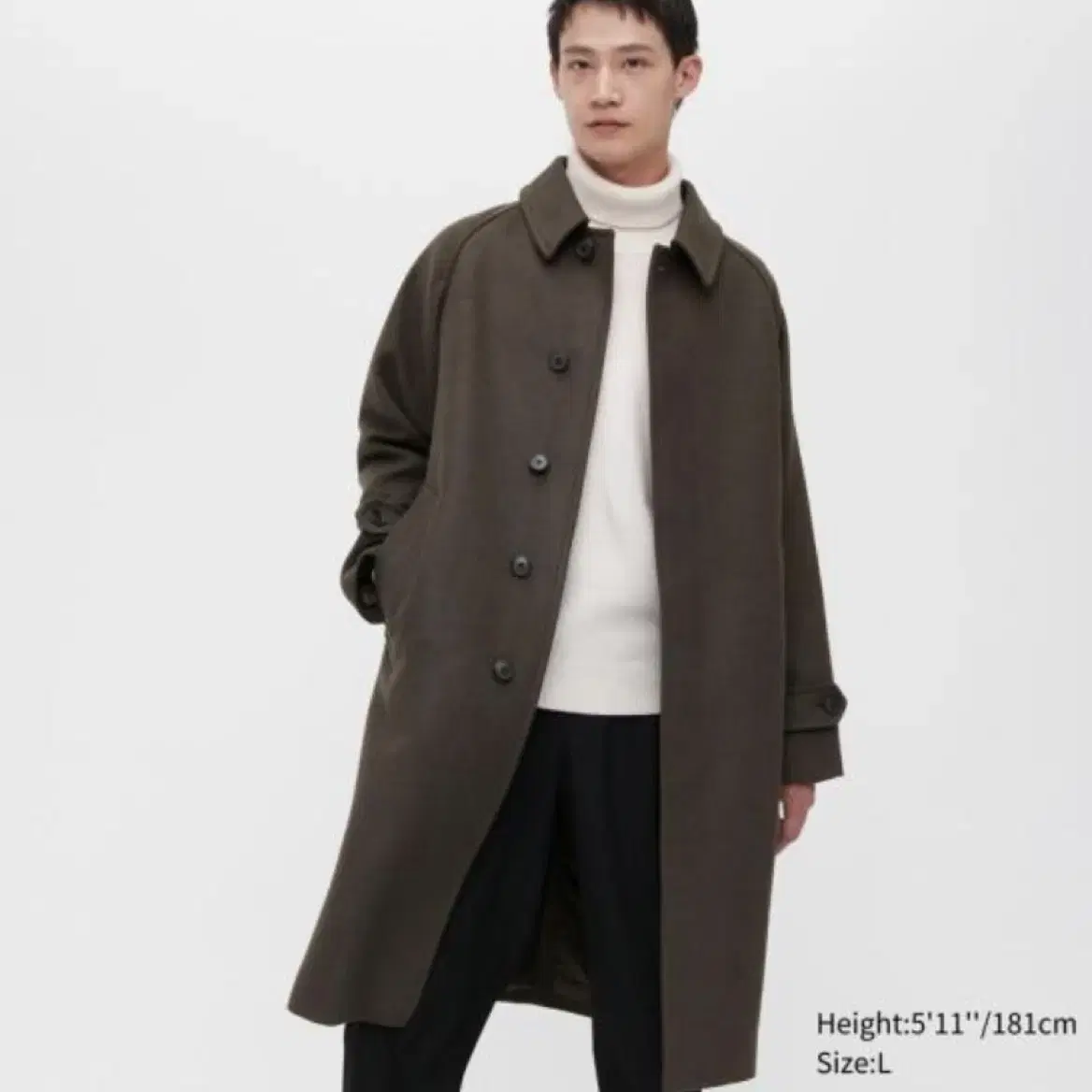 유니클로 22fw 다크브라운 코트