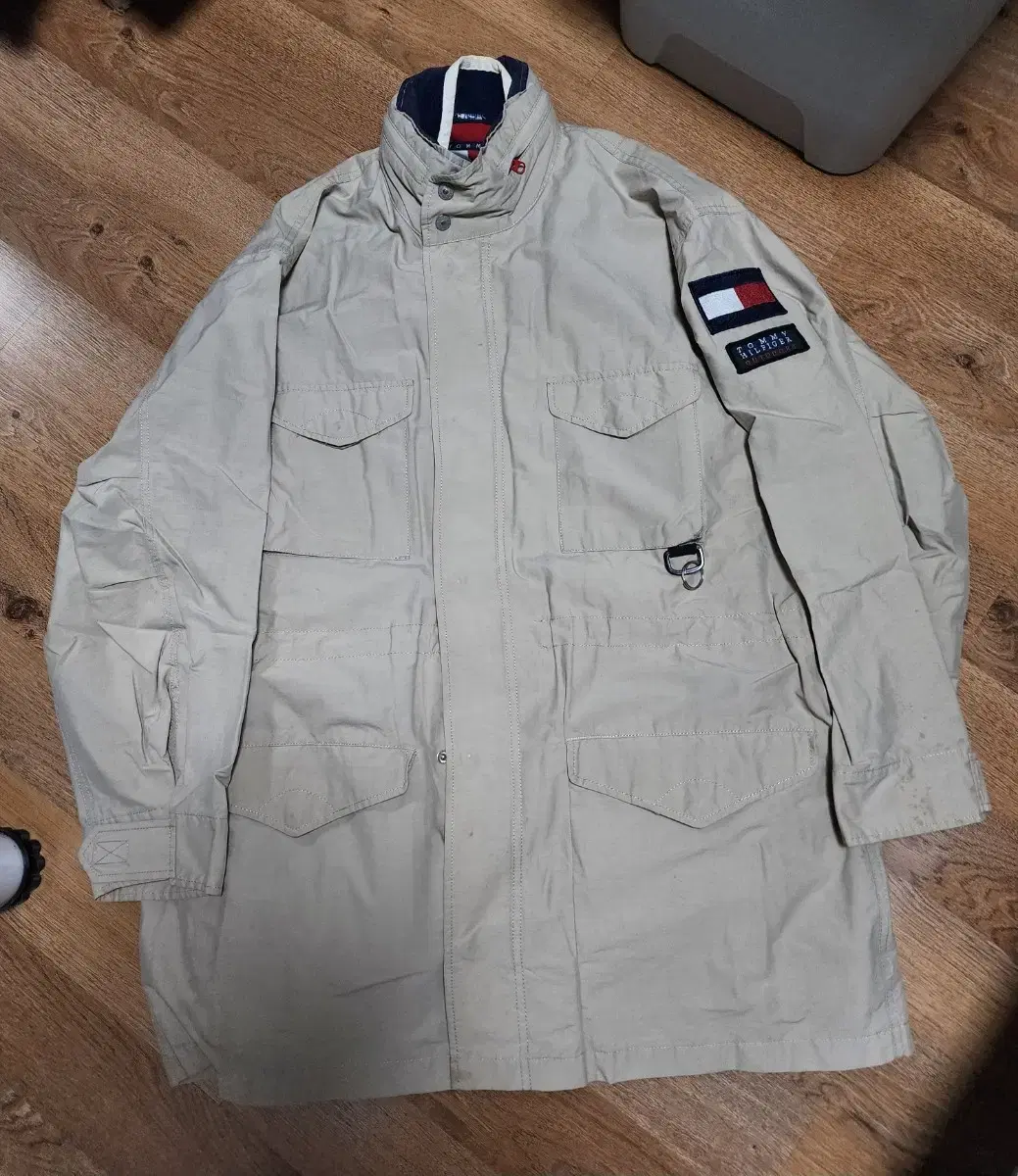 택포)1994 Tommy Hilfiger Outdoor Big Logo 3in1 m65 Parka Coat Jacket L